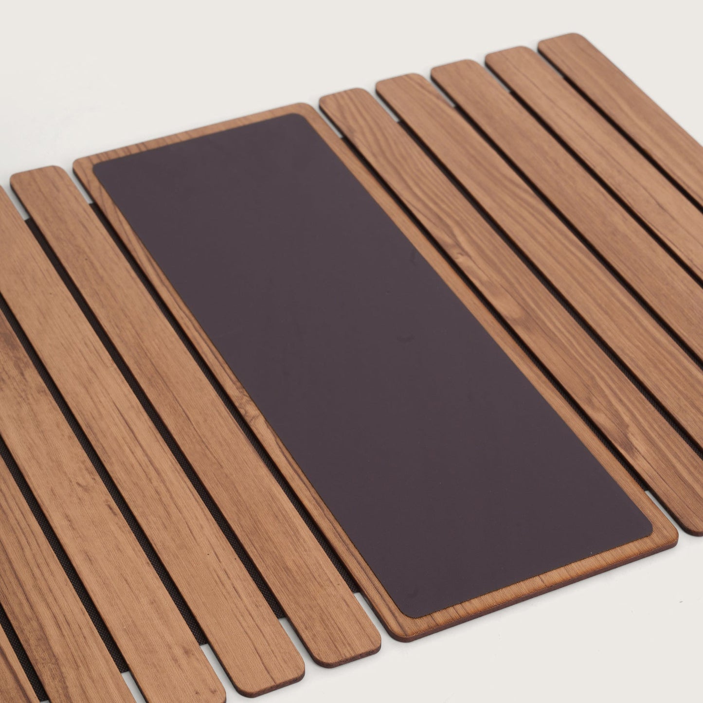 Elegant Oak-Tone Flexible Sofa Armrest Tray