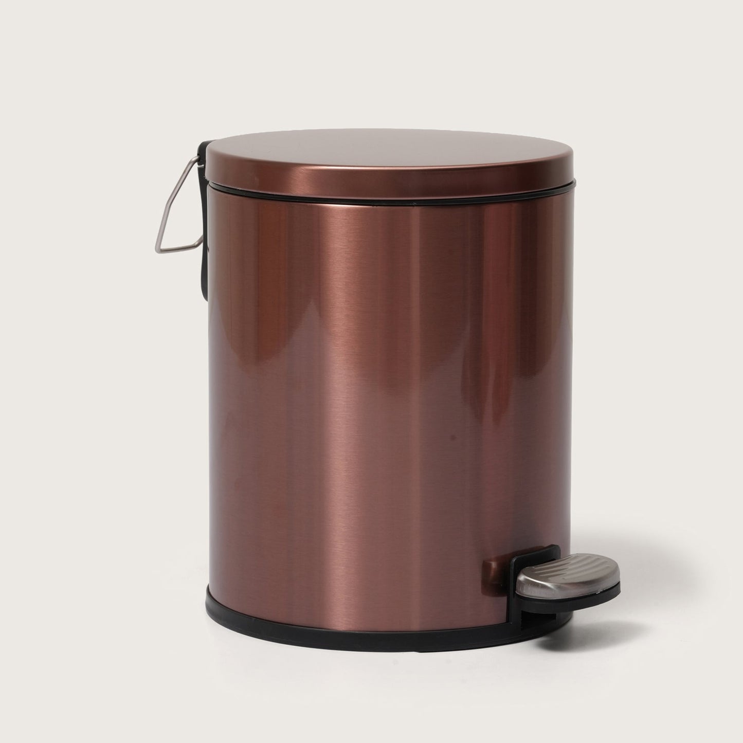 European Rose Gold Stainless Steel Pedal Dustbin - Round Step Trash Can